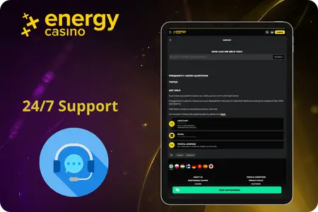 Energy Casino customer support service